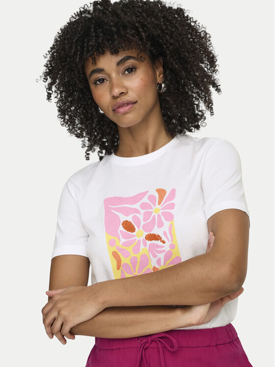 ONLY ONLY T-Shirt Kita 15367568 Weiß Regular Fit