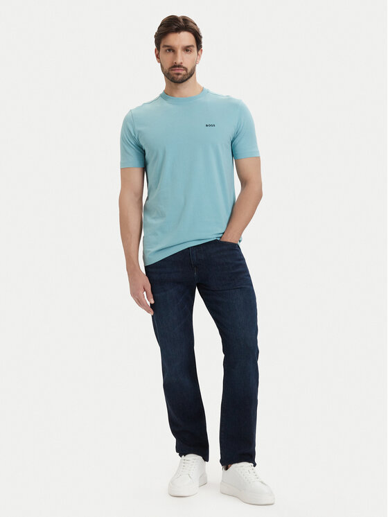 BOSS BOSS Póló Tee 50506373 Türkizkék Regular Fit