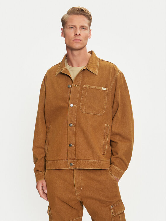 Giacca di jeans marrone on sale