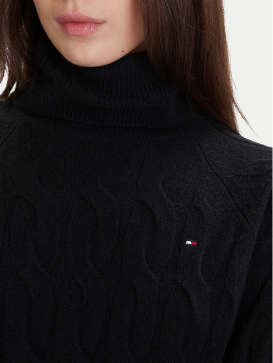 Tommy Hilfiger Tommy Hilfiger Rollkragenpullover WW0WW46791 Schwarz Regular Fit