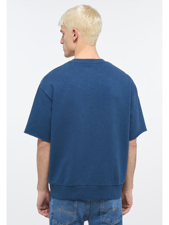 Mustang Mustang Felpa Ben Crewneck SSleeve Blu Regular Fit