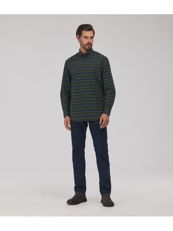 Lee Cooper Lee Cooper Koszula jeansowa NEW TENBY Zielony Comfort Fit