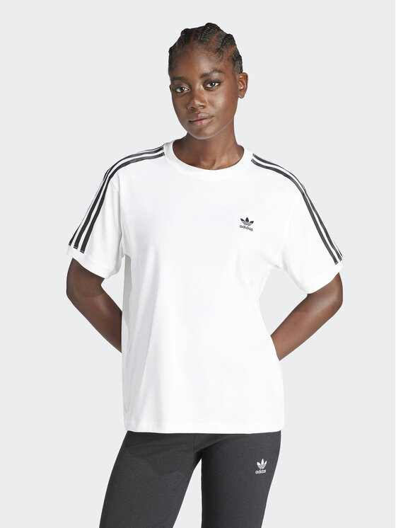 adidas adidas Tricou 3-Stripes IR8051 Alb Regular Fit
