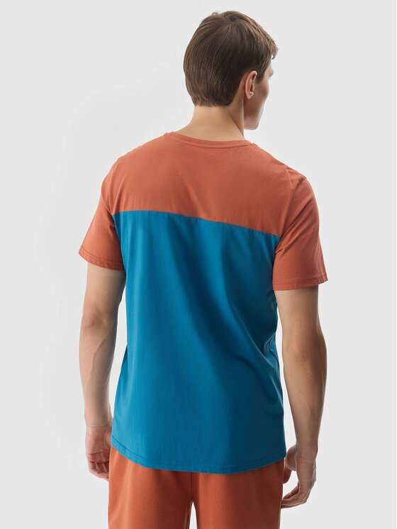 4F 4F Tričko 4FWSS24TTSHM1326-81S Hnedá Regular Fit