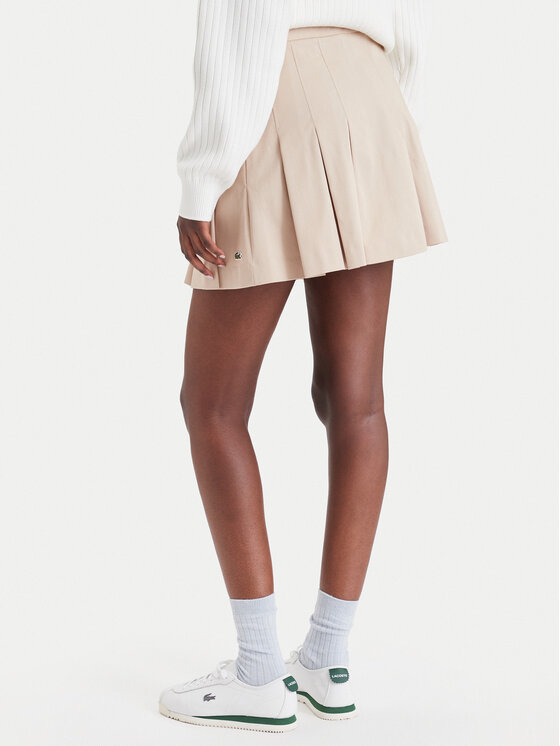 Lacoste Lacoste Πλισέ φούστα JF8001 Μπεζ Regular Fit