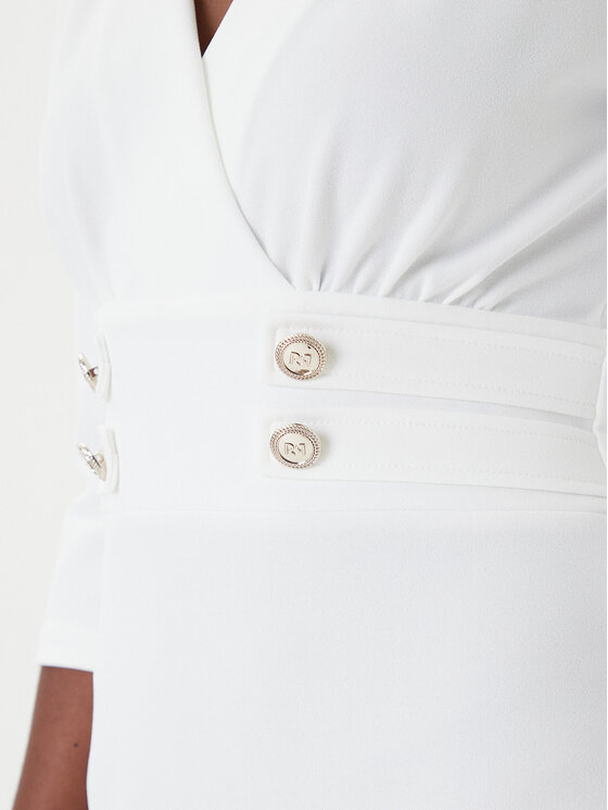 Rinascimento Rinascimento Koktel haljina CFC0126151003 Bijela Slim Fit