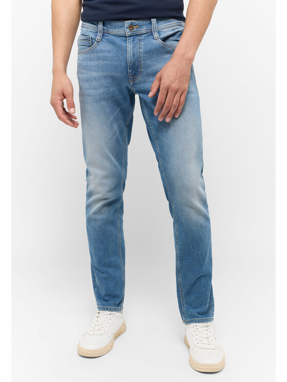 Vaqueros MUSTANG Oregon Slim Para Hombre | Corte Ajustado, Mezcla Elástica De Algodón Y Lavado Usado