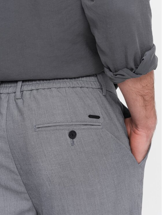 Ombre Ombre Kalhoty z materiálu OM-PACP-0157 Šedá Chino Fit