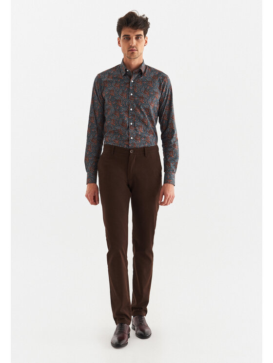 Pako Lorente Pako Lorente Spodnie materiałowe P22WB-WX-001 Brązowy Classic Fit