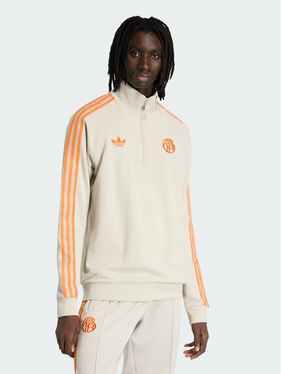 adidas adidas Bluza FC Bayern Originals Half Zip Beżowy Regular Fit