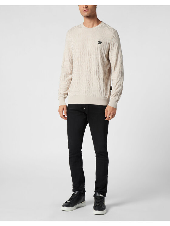 PHILIPP PLEIN PHILIPP PLEIN Longsleeve 22215 Beżowy Regular Fit