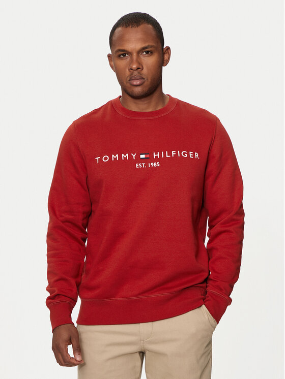 Tommy Hilfiger Džemperis ar kapuci Logo MW0MW11596 Sarkans Regular Fit