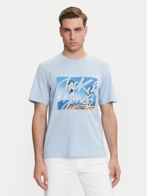 Jack & Jones Jack & Jones T-Shirt Colton 12268438 Světle modrá Standard Fit