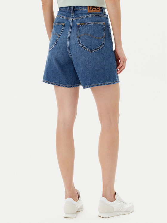 Lee Lee Jeans kratke hlače Stella 112364098 Mornarsko modra Wide Leg