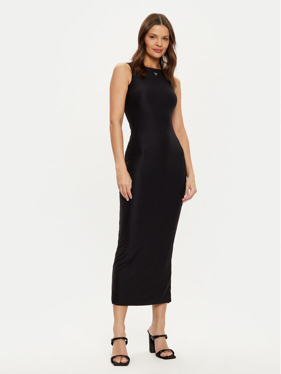 Guess Úpletové šaty W4YK0J KCDE0 Čierna Slim Fit