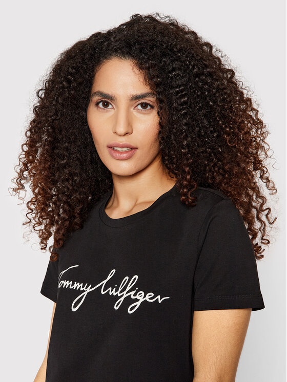 Tommy Hilfiger Tommy Hilfiger T-Shirt Heritage Crew Neck Graphic Tee WW0WW24967 Černá Regular Fit