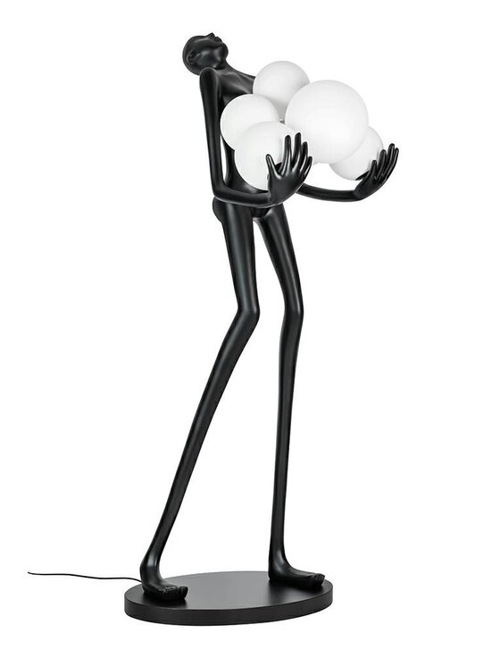 MIAhome MIAhome Lampa podłogowa HUMAN - włókno szklane, szkło Czarny