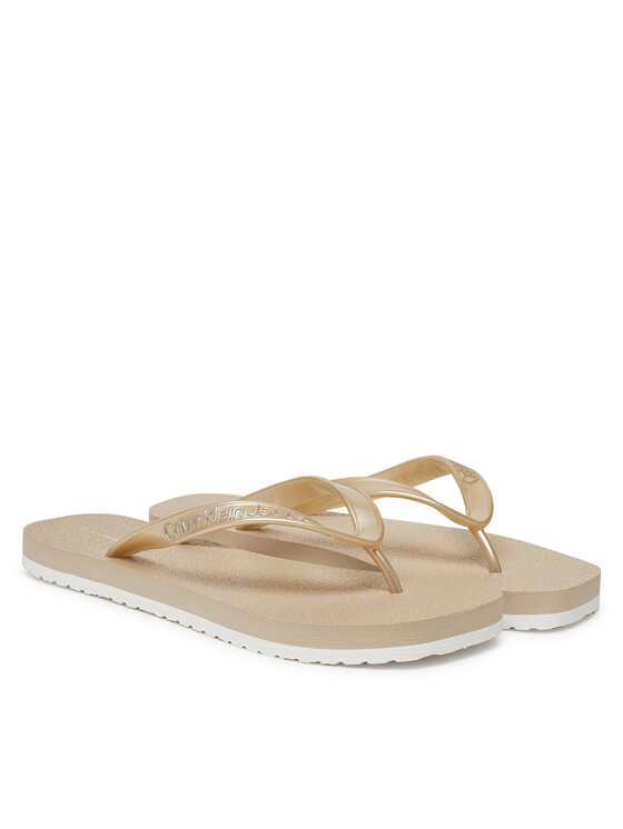 Calvin Klein Jeans Calvin Klein Jeans Flip flop Thong+ Tpu Metallic YW0YW01720 Bej