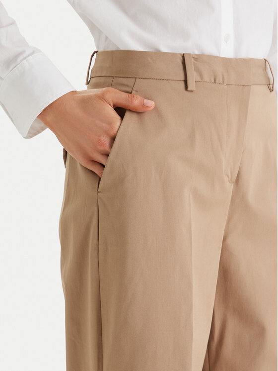 Tommy Hilfiger Tommy Hilfiger Pantaloni din material WW0WW49471 Bej Wide Leg