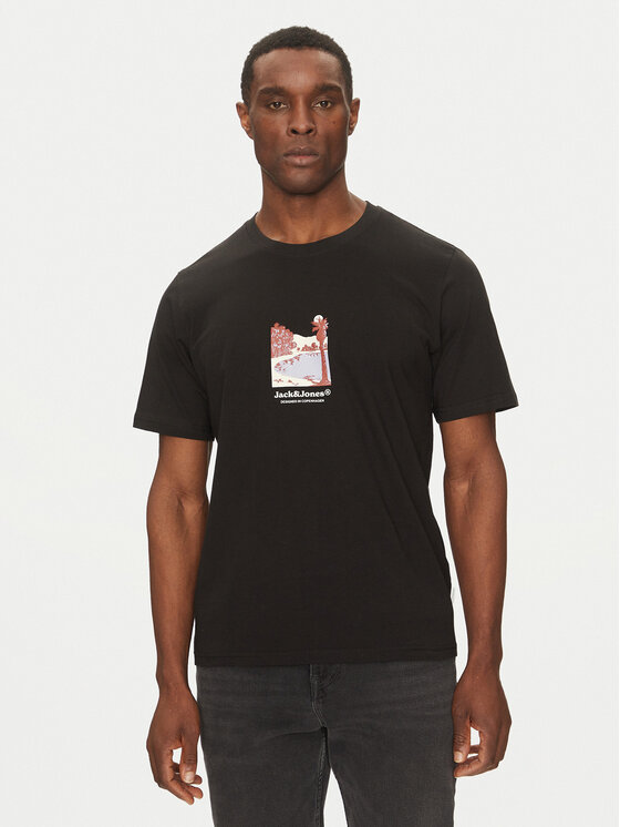 Jack & Jones T-Shirt Split Graphic 12273000 Czarny Regular Fit