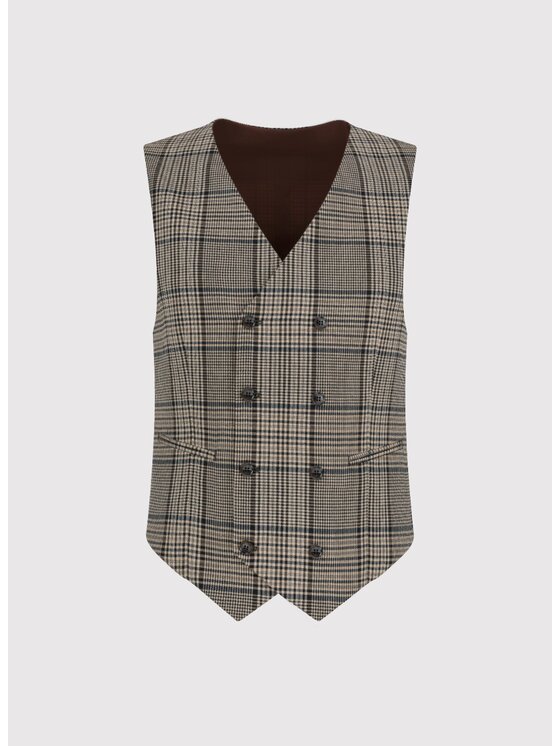 Pako Lorente Pako Lorente Kamizelka P24WP-8X-014 Brązowy Slim Fit