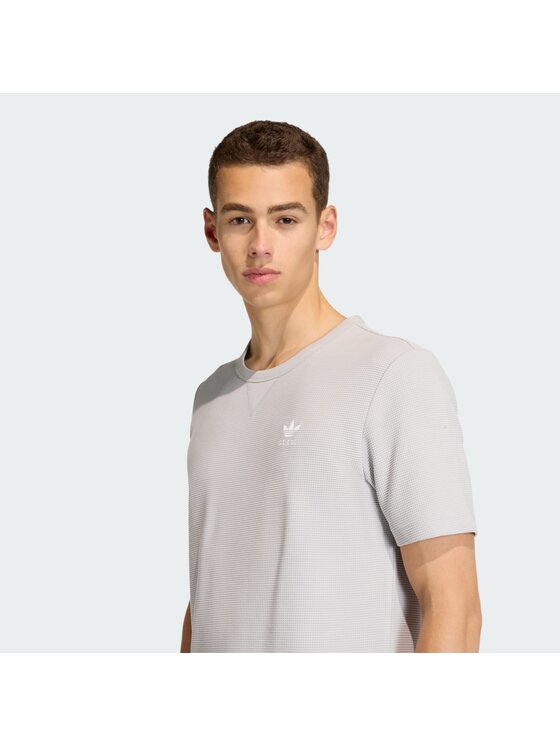 adidas adidas Marškinėliai Trefoil Essentials Waffle KE1203 Pilka Regular Fit