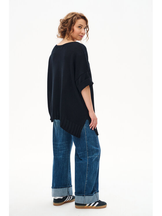 blue shadow blue shadow Sweter Persey Czarny Regular Fit