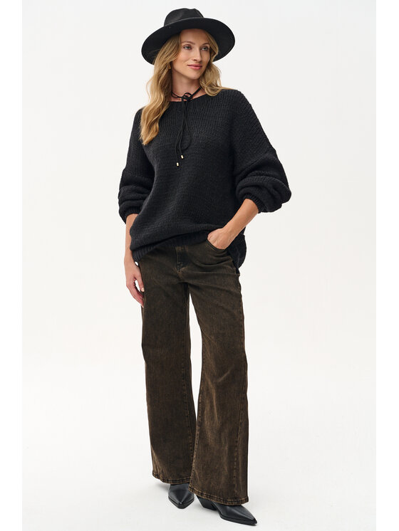 blue shadow blue shadow Sweter Lixi Czarny Regular Fit