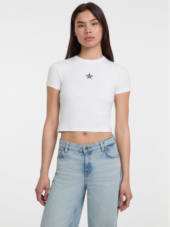 Guess Jeans Guess Jeans T-Shirt 173671 Bílá Classic Fit
