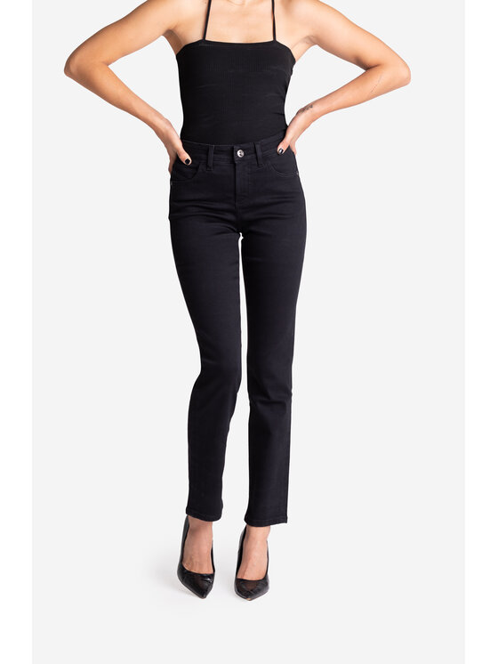 RJ Rocks Jeans RJ Rocks Jeans Jeansy Daisy Czarny Straight Leg
