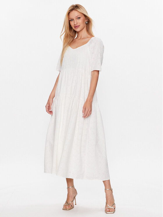 YAS YAS Každodenní šaty 26029550 Bílá Loose Fit