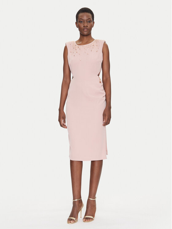Fracomina Fracomina Coctailkleid FQ25SD2004W47601 Rosa Slim Fit