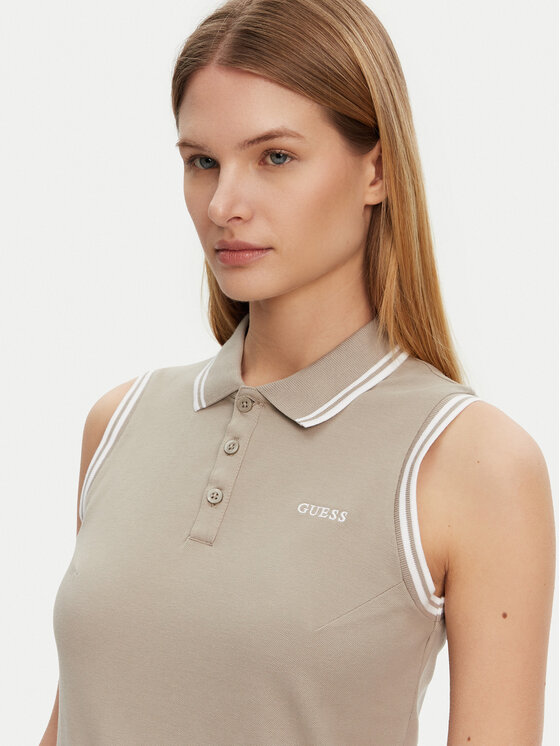 Guess Guess Sukienka codzienna V5GK04 KCOK1 Khaki Regular Fit