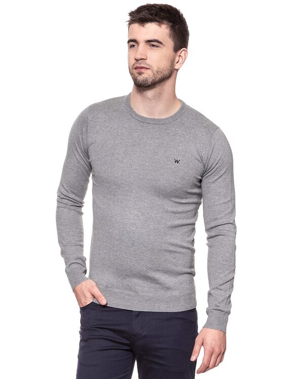 Wrangler Wrangler Maglione CREW KNIT Grigio Regular Fit