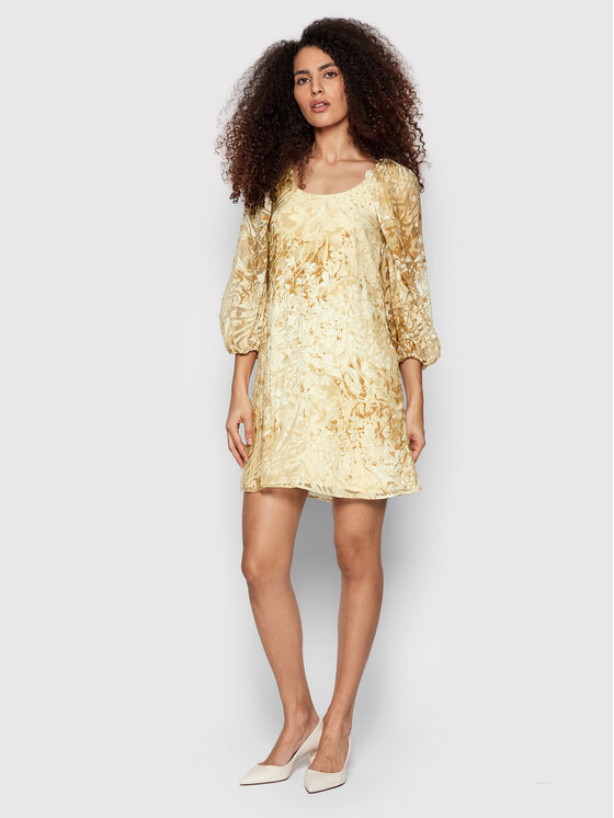 Sisley Sisley Cocktail obleka 49O6LV00H Bež Regular Fit