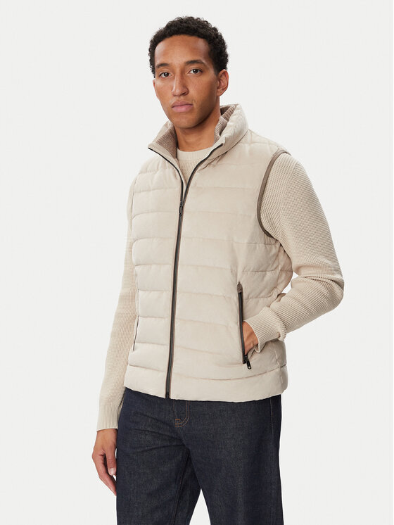 Milestone Milestone Vestă 630372 60915 Bej Regular Fit