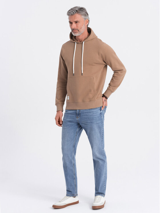 Ombre Ombre Mikina OM-SSBN-0177 Hnědá Classic Fit