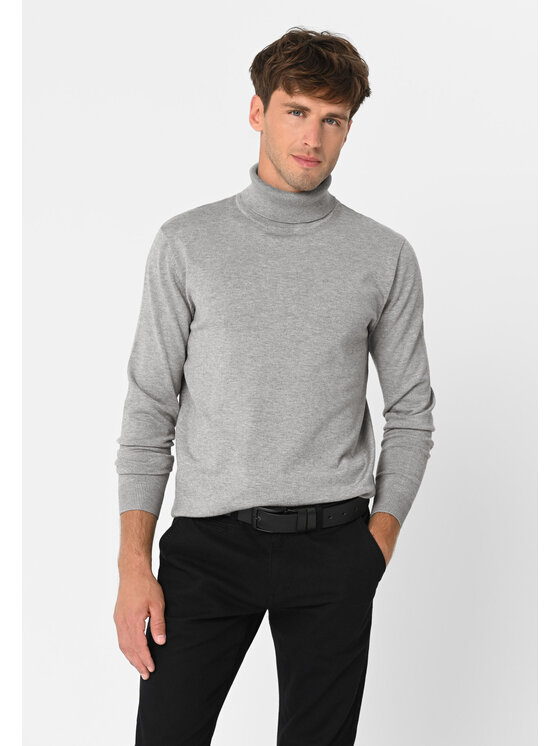 Volcano Volcano Sweter S-MAX Szary Regular Fit