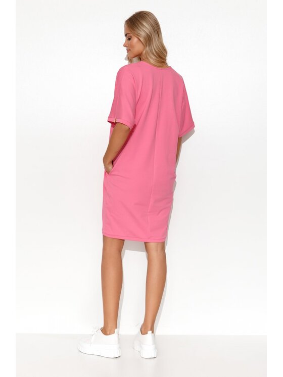 Makadamia Makadamia Sukienka codzienna M778 Różowy Comfort Fit