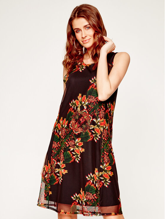 Desigual Desigual Лятна рокля Papillon 20SWVK83 Черен Regular Fit