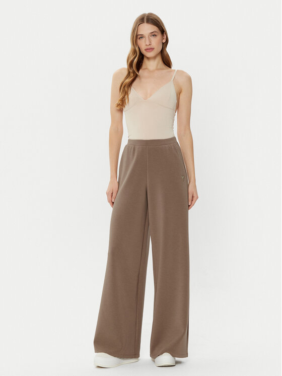 Guess Guess Spodnie materiałowe V4YB07 KCAY2 Brązowy Regular Fit