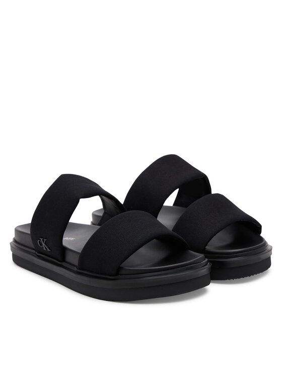 Calvin Klein Jeans Calvin Klein Jeans Şlapi Flat Molded Dbl Bar Sandal Cv YM0YM01222 Negru