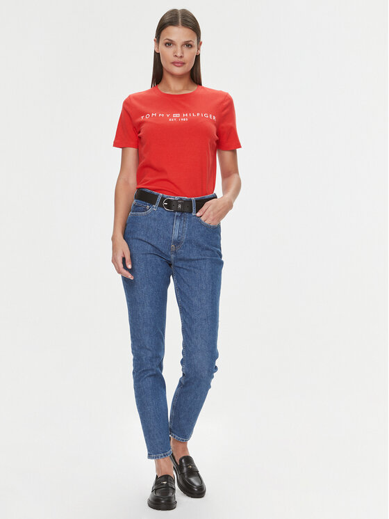 Tommy Hilfiger Tommy Hilfiger T-shirt Logo WW0WW40276 Arancione Regular Fit