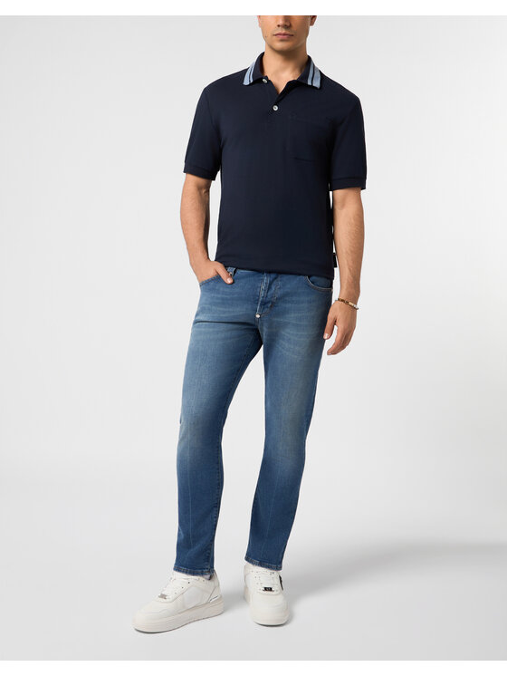 PHILIPP PLEIN PHILIPP PLEIN Polo 31303 Blu scuro Slim Fit