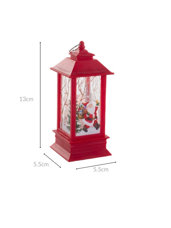 MIAhome MIAhome Lampion świąteczny LED z Mikołajem Czerwony