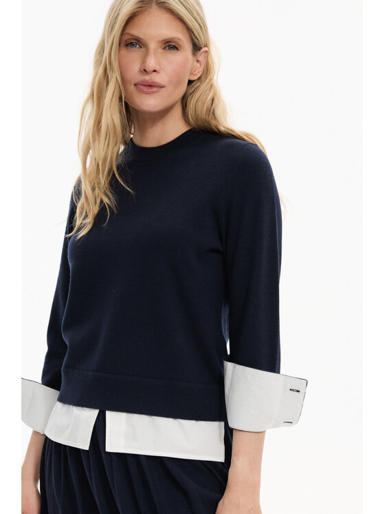 Deni Cler Milano Deni Cler Milano Sweter T-DC-S480-F5-90-59-1 Granatowy Regular Fit