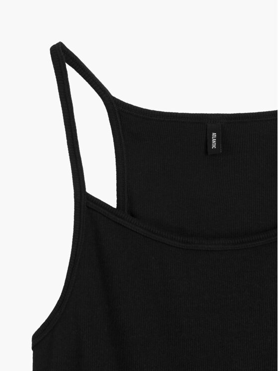 Atlantic Atlantic Top Ribbed Czarny Regular Fit