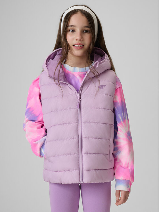 4F 4F Kamizelka OUTERWEAR Fioletowy jasny Regular Fit