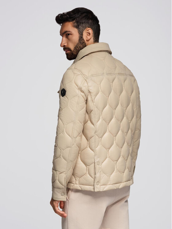 Ombre Ombre Kurtka zimowa OM-JALP-0215 Beżowy Regular Fit