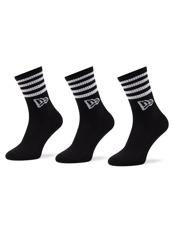 New Era New Era 3 pár uniszex hosszú szárú zokni Stripe Crew 13113627 Fekete